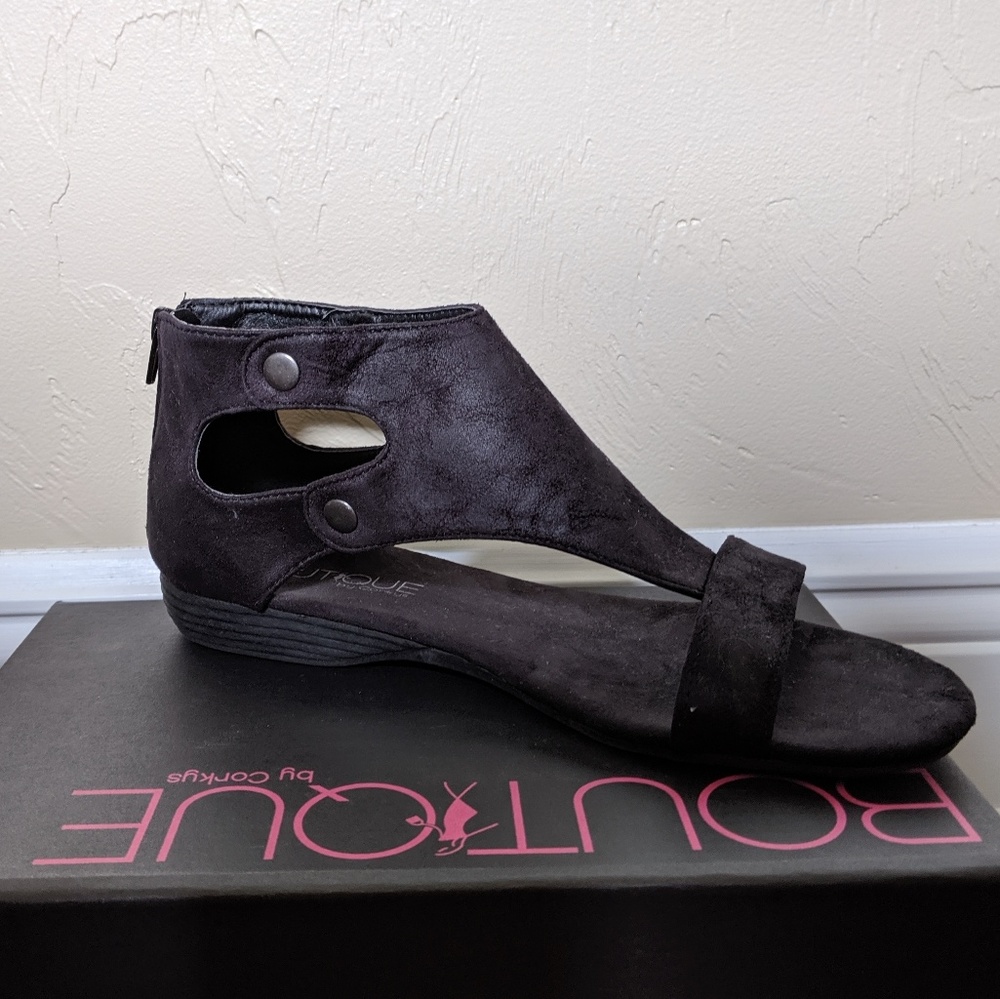 Corkys Black Distressed Sandals